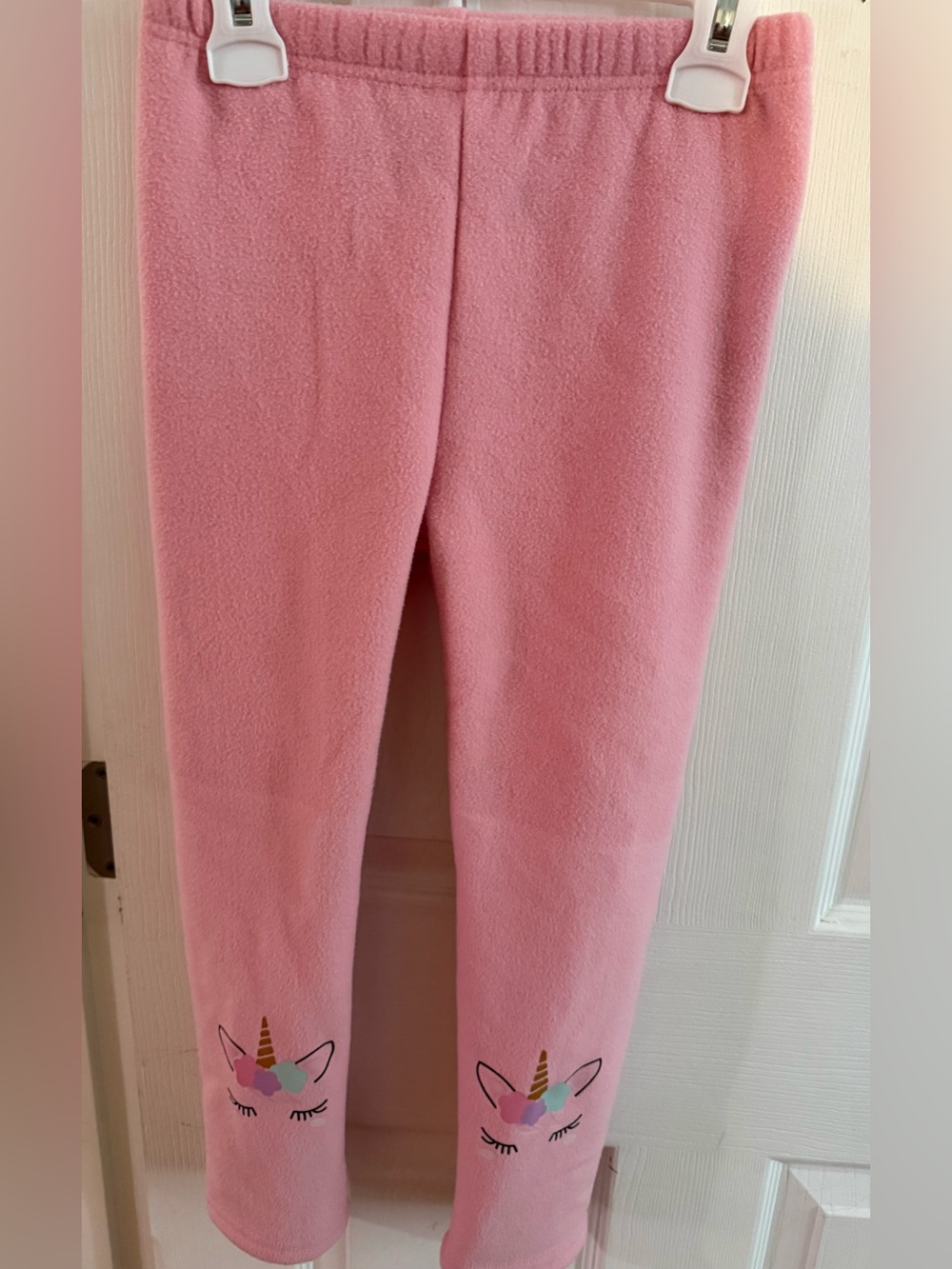 Girls' Pink Unicorn Fleece Leggings
